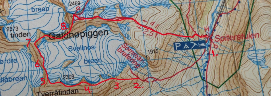 Karta över Svellnosbreen