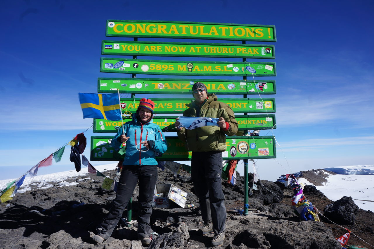 Team Lajt at the summit of Kilimanjaro
